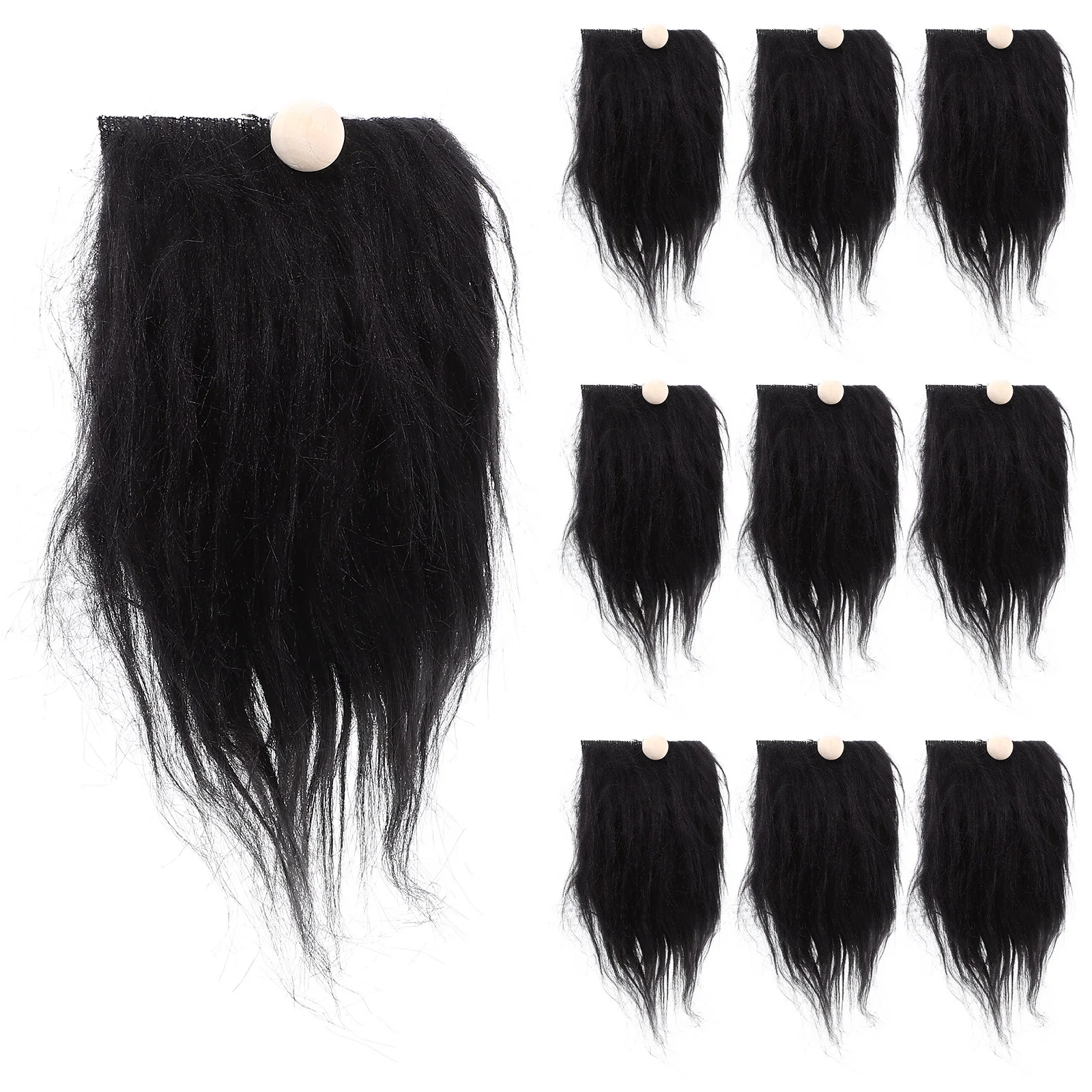 

12 комплектов, набор для бороды и деревянных шаров, гладкая отделка, ремесленный материал для изготовления гномов, многоразовые праздничные декоративные элементы