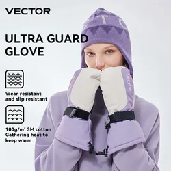 Vector Women Men Outdoor Double Board Snowboard Kevlar Waterproof Wear-resistant Semi Detachable Gloves 3M Cotton Winter Gloves