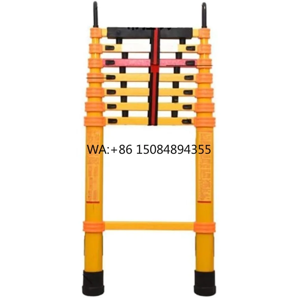 Deliladder Heavy Duty Industrial Aluminum Extension Step Ladder Hook Portable Foldable Telescoping Loft Ladder Hotel Use