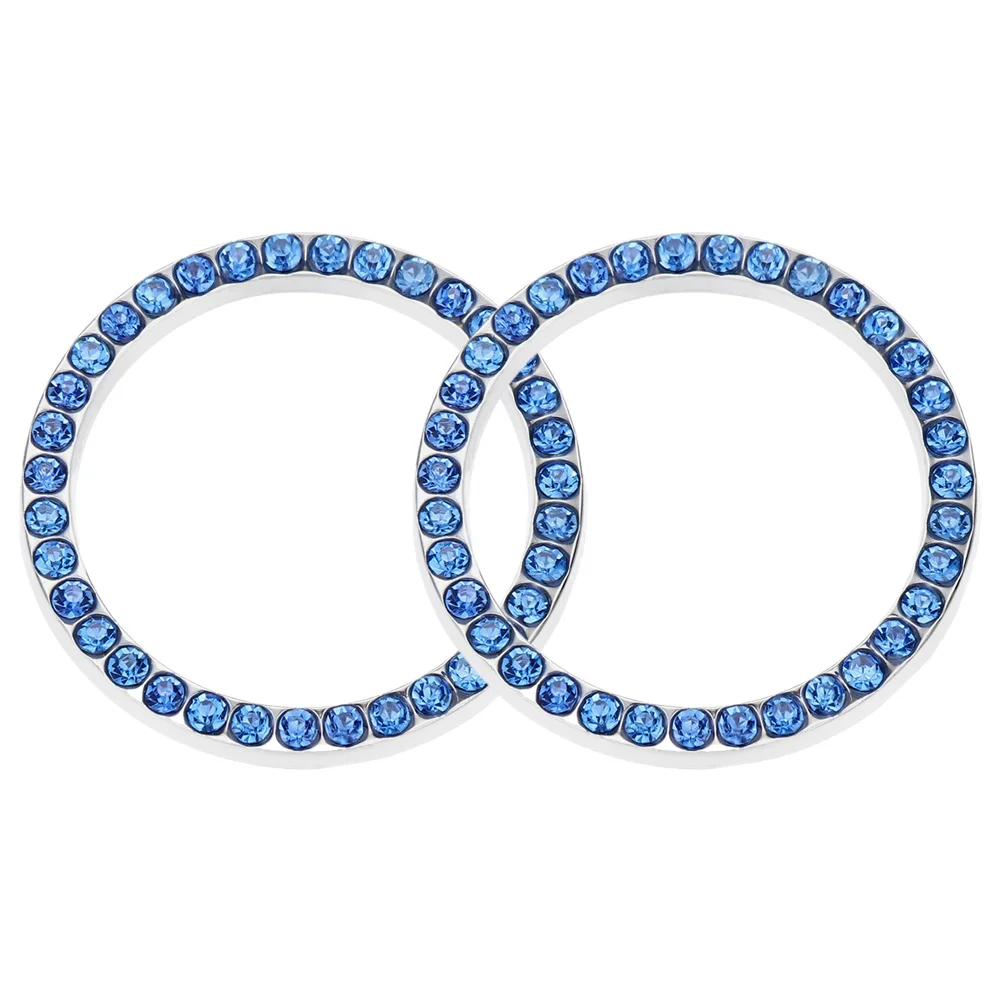 

2Pcs Push to Start Button Cover Rhinestone Sparkling Decoration Ring Car Interior Accessories Engine Start Stop Button