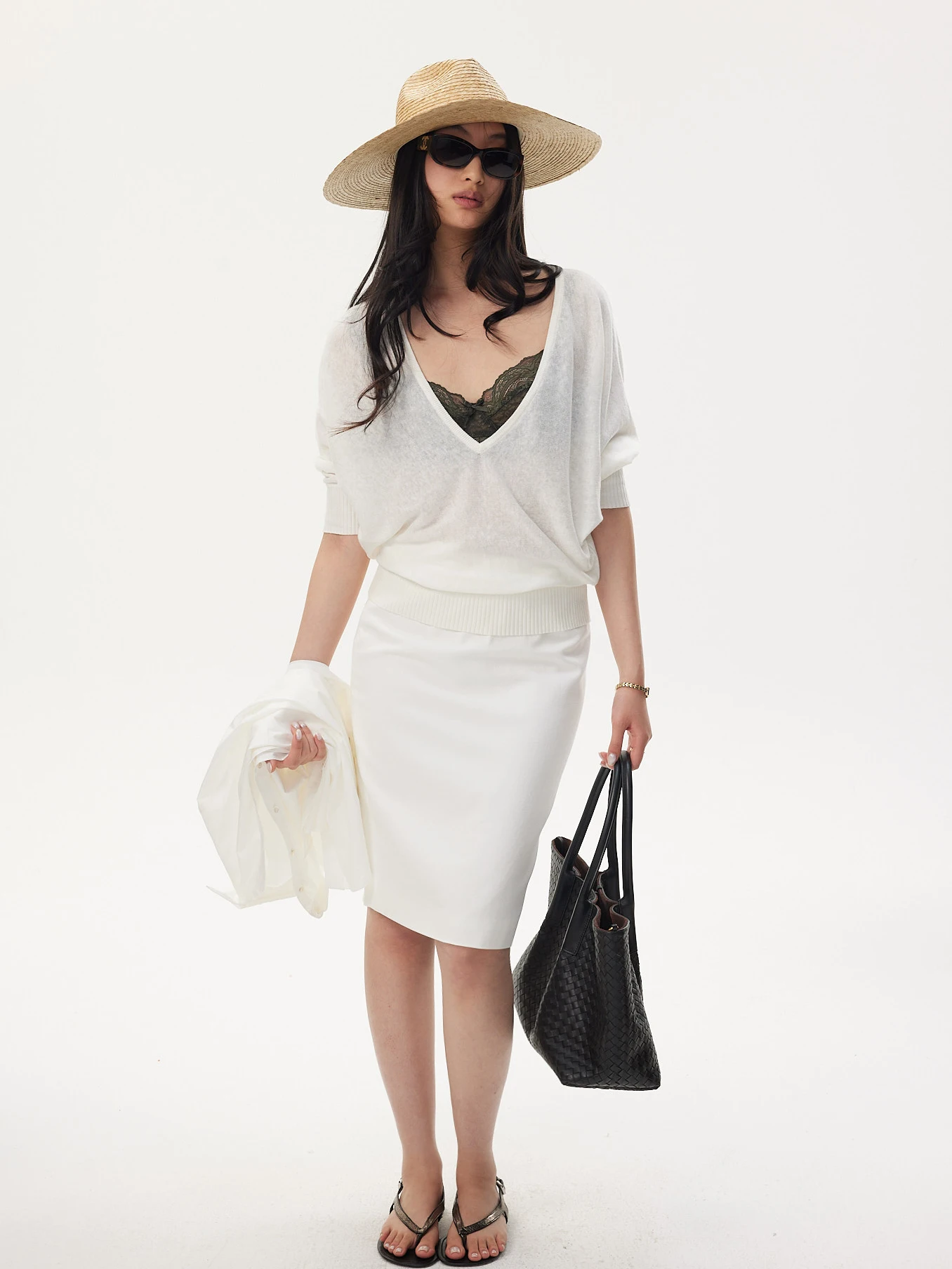 

Юбка-обертка из шелкового твила с низкой талией, белая, для женщин, для офиса, в нежном стиле, от независимого бренда Selfideology