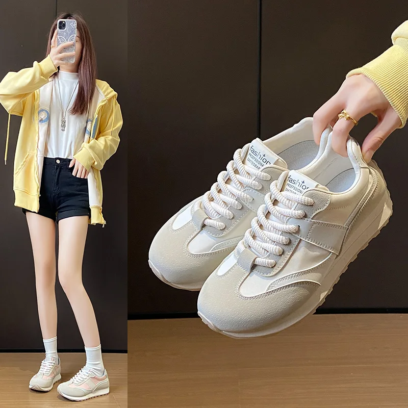 

Women Shoes 2025 New Autumn Trendy Brand Torre Female Thick Sole Increased Casual Flow Reflective Sports Running Trendy Shoes