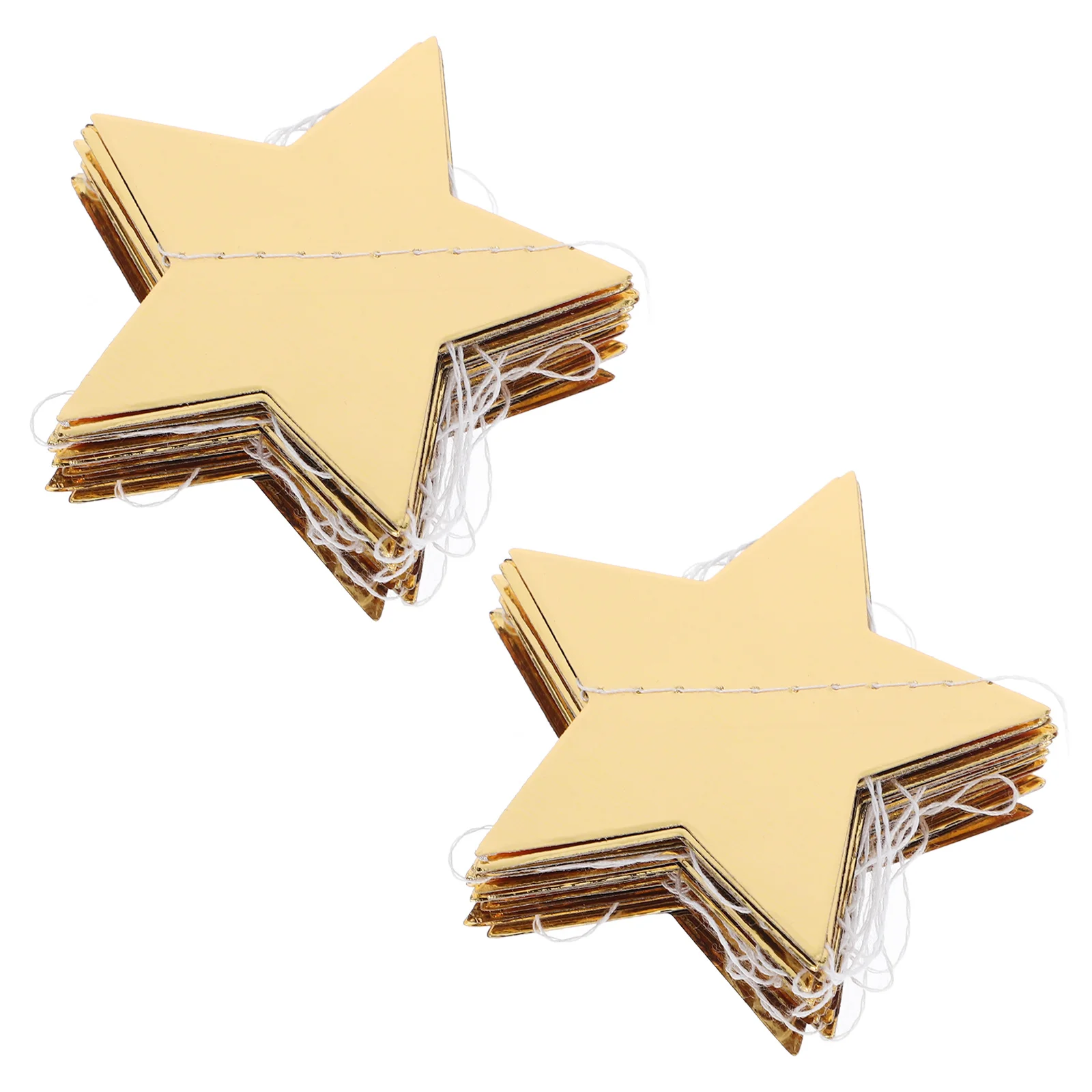 

2 Strings Reflective Star Hanging Paper Garland Banner for Wedding Birthday Party Holiday Event Decorations Birthday Banner