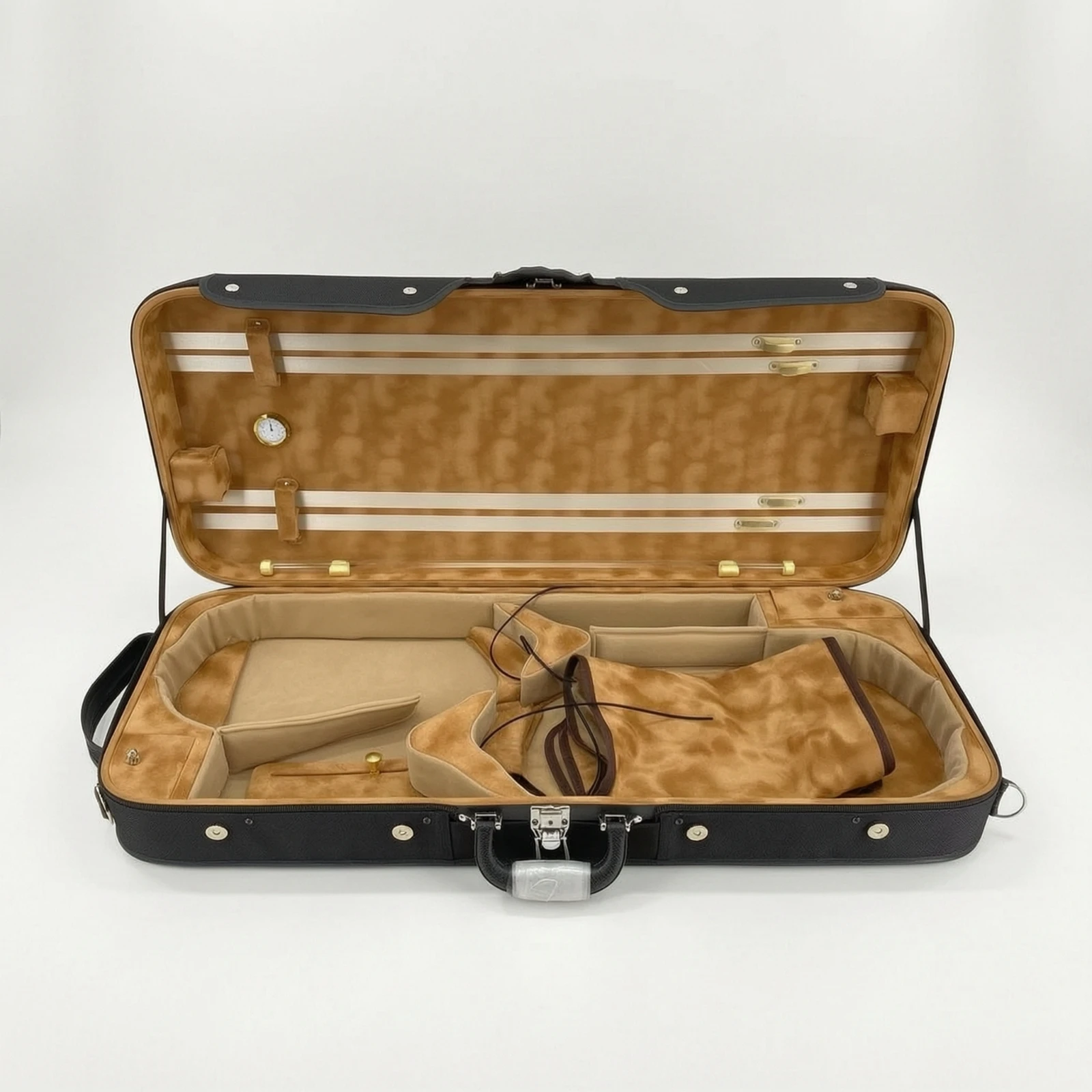 Double Violin Case Secure Double Violin Case Padded Rectangular for Violinists, Travel, Rehearsals
