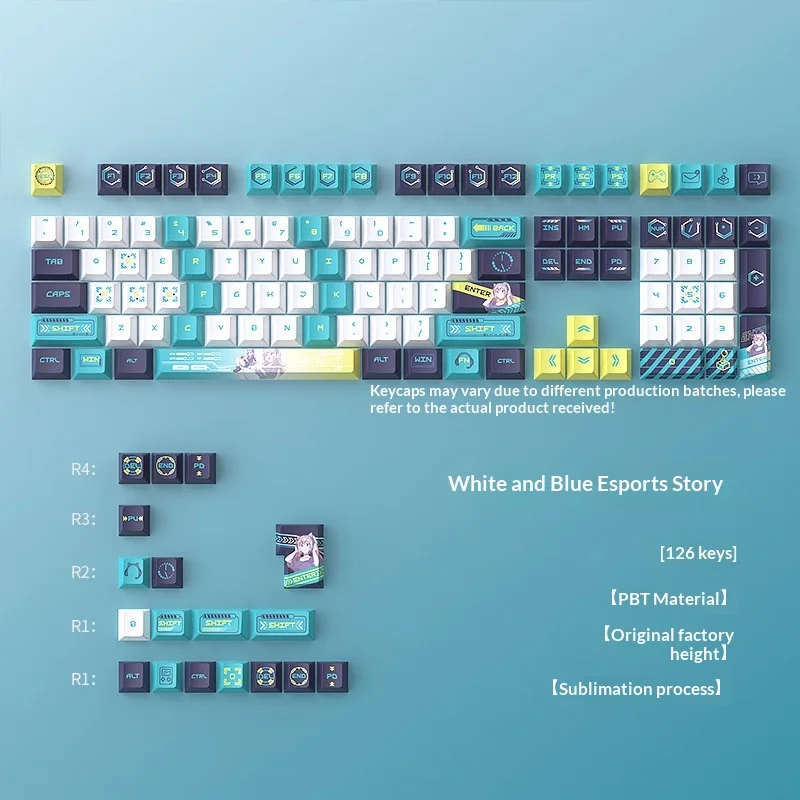 Keycap Heat Sublimation Original Factory Small Complete Set 126 Button PBT Customization