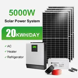 Solar Grid Panel Hybrid Complete Kit 6 Kw 8Kw 10Kw 12Kw Solar Panel Energy Storage Photovoltaic System For Home