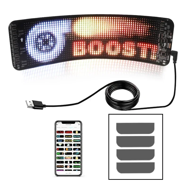 LED Matrix Pixel Panel ,USB 5V Flexible Addressable RGB Pattern Graffiti Scrolling Text Animation Display Car Shop,Bluetooth APP