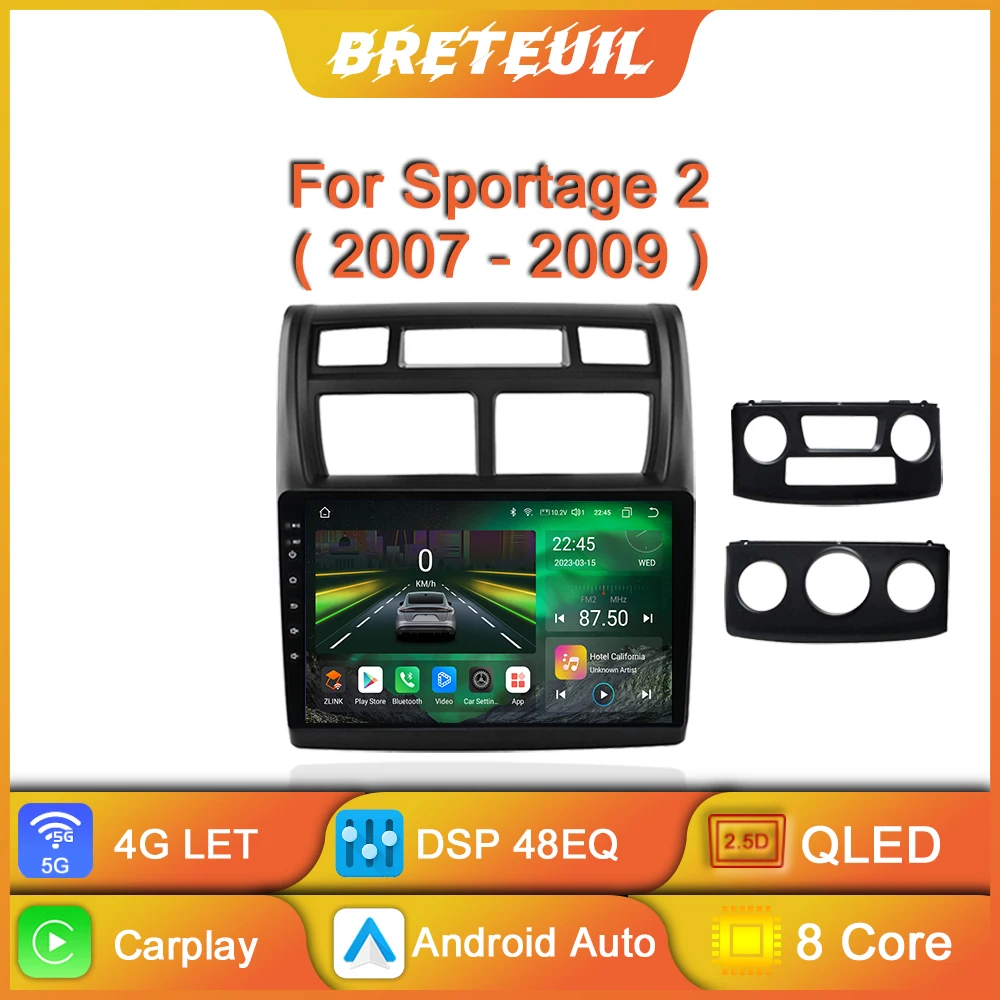 

Android Car Radio For Kia Sportage 2 2007 2008 2009 Multimedia Video Player Navigation GPS Carplay QLED Touch Screen Auto Stereo