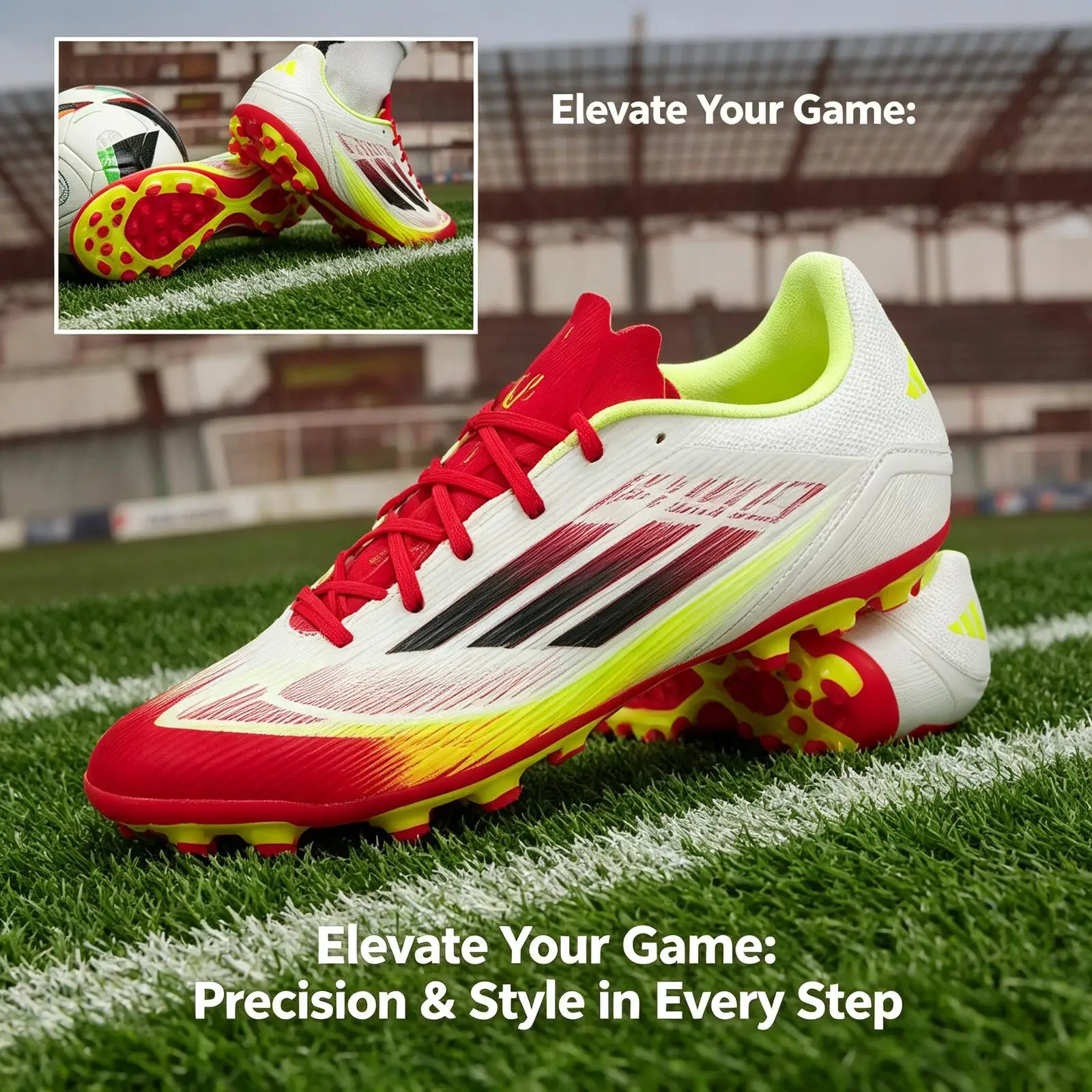 Adidas Men AG Firm Ground Soccer Cleats Breathable Lightweight Non Slip Training Football Shoes IE1262