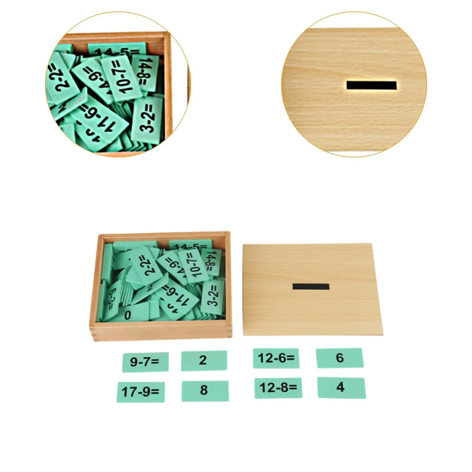 Montessori Baby Mathematics Toys Wooden Gift Learning Toys Easy Carrying Mental Calculation Box for Home Preschool Children