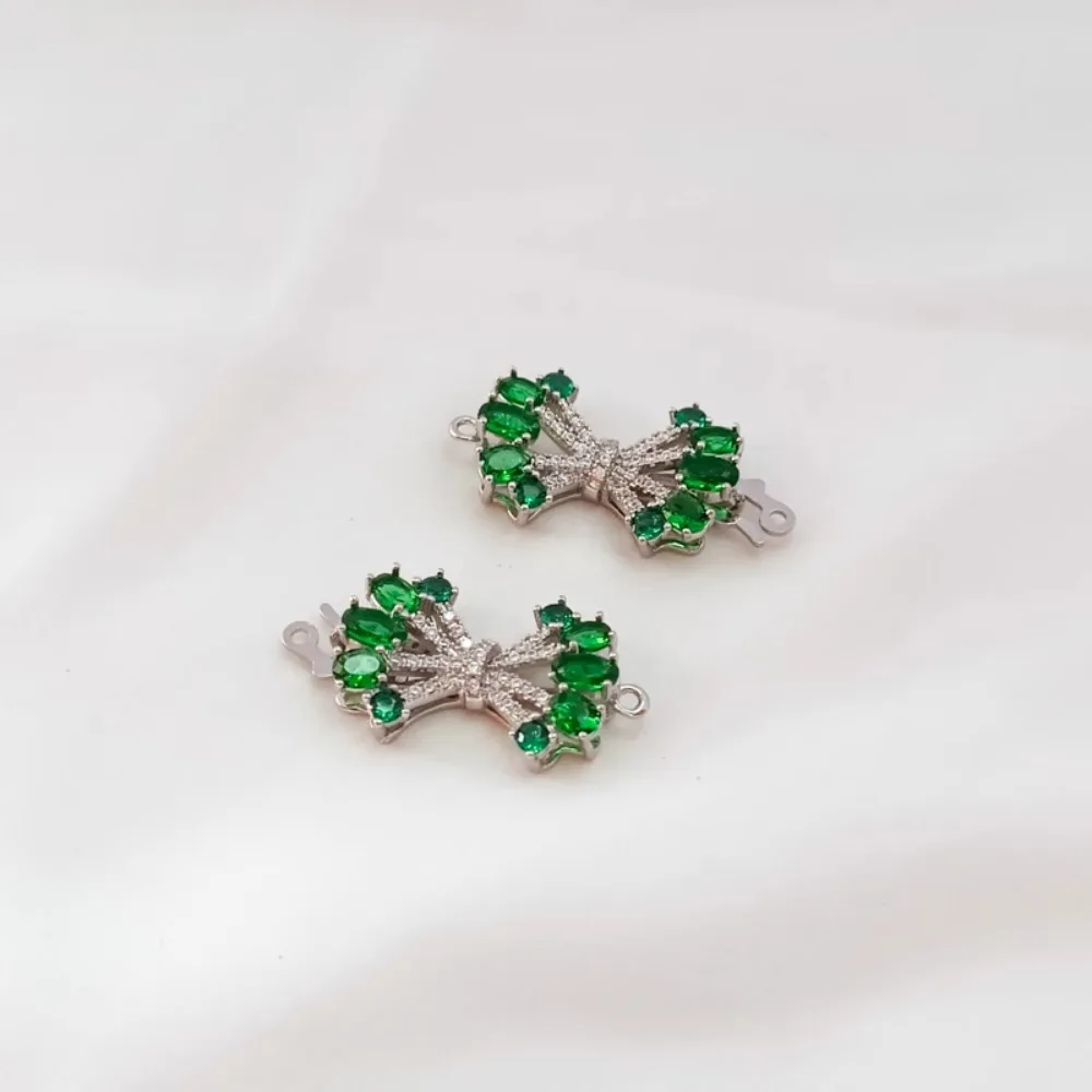 

Белый аксессуар K, изумрудная соединительная пряжка с микроинкрустацией, браслет из жемчужного нефрита, заглушка, торцевая пряжка, аксессуар для ювелирных изделий своими руками