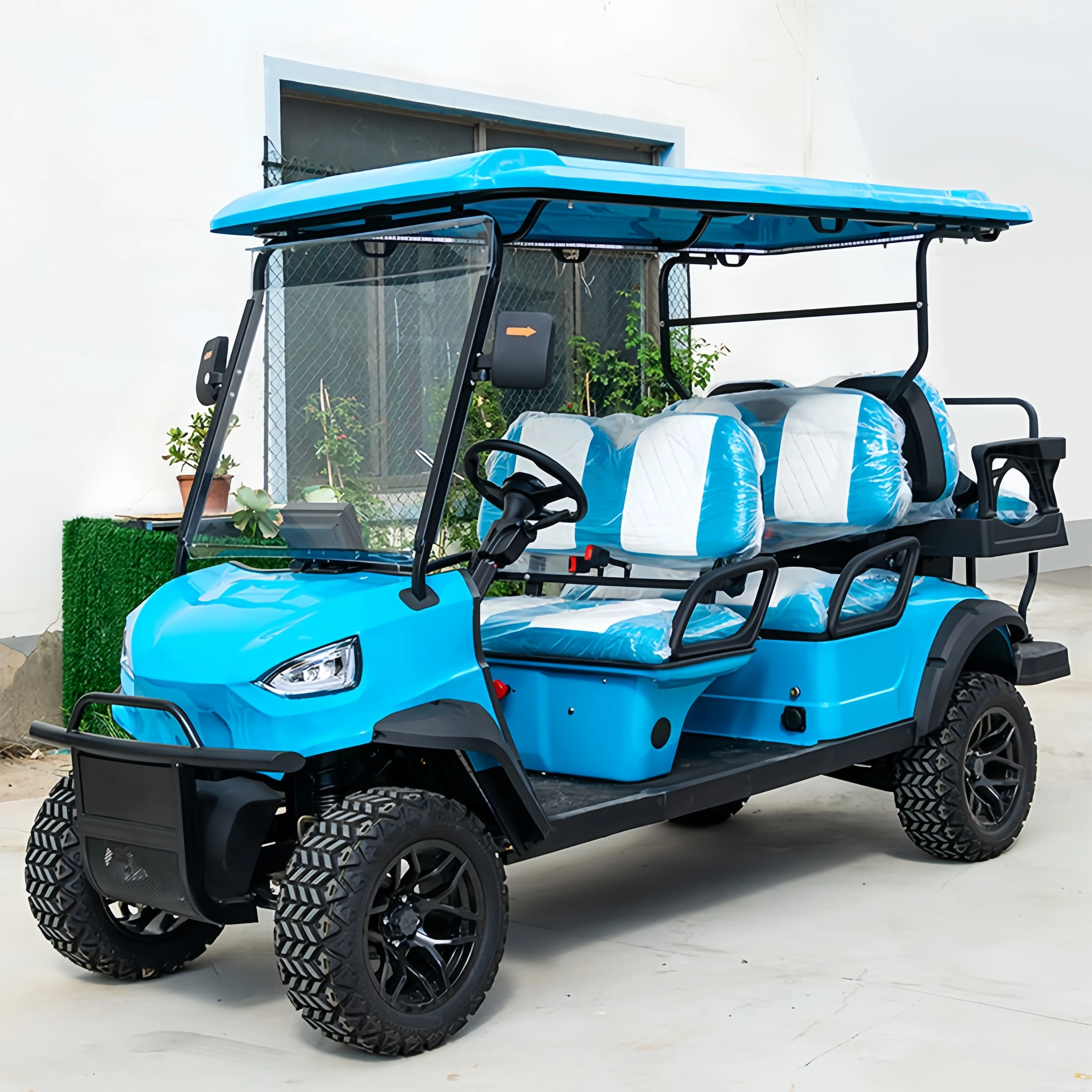 Factory Price 4 /6 Seat Lithium Battery Folding Electric Golf Cart with CE Certificate