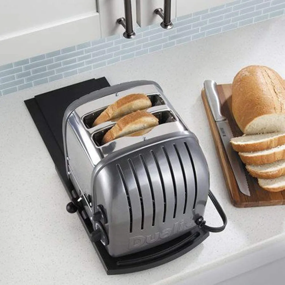 

1Pcs Black Toaster With Wheels Air Fryer Retractable Kitchen Accessories Sliding Mat Sliding Tray Storage Mat