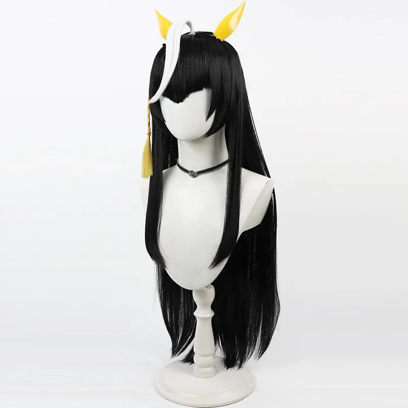 Peruka do cosplay Uma Musume Pretty Derby Gold City, odpinany biały klips na ahoge