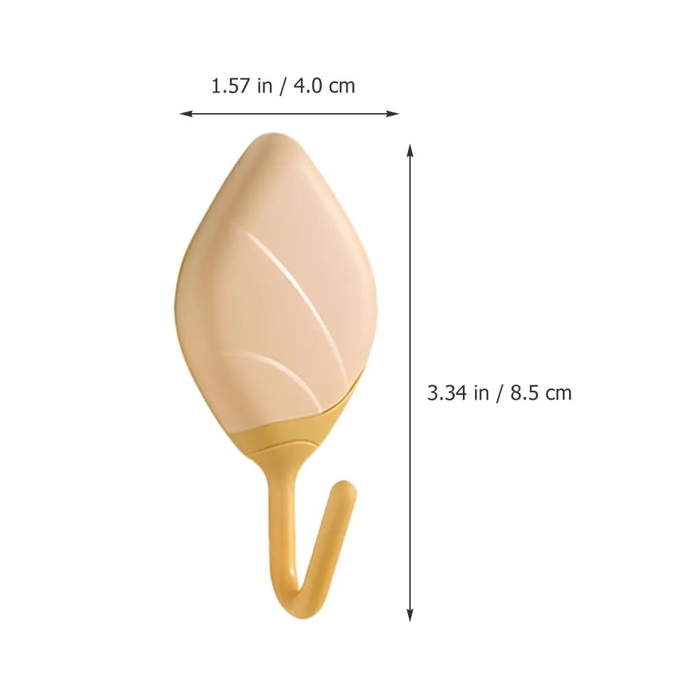 Adhesive Leaf Wall Hooks 8Pcs Decorative Sticky Hangers for Kitchen Bathroom Keys Towels and Doors - view 4