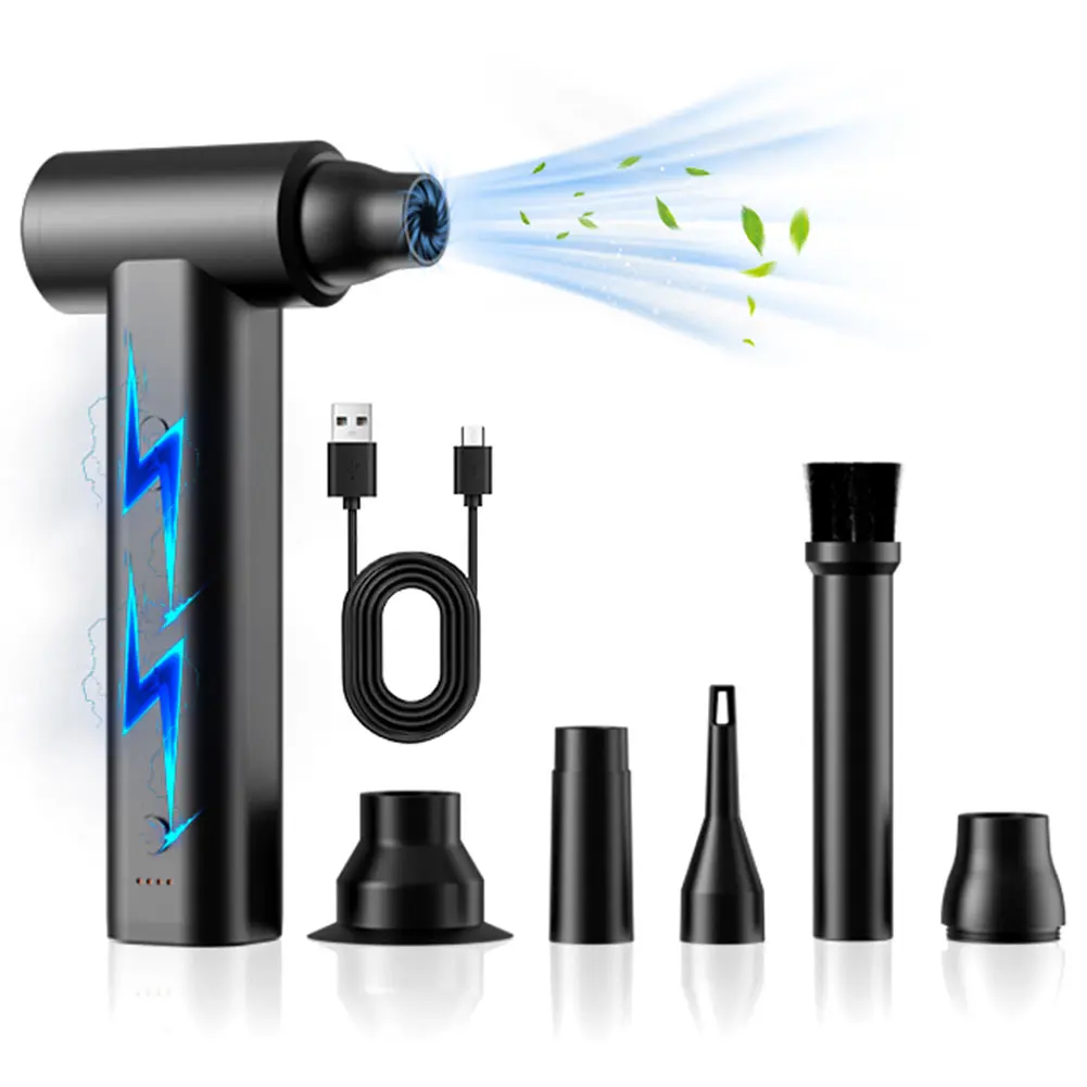 

Compressed Air Duster USB Rechargeable 2 in 1 Air Blower & Vacuum Cleaner Cordless Duster Blower for Keyboard Computer Cleaning