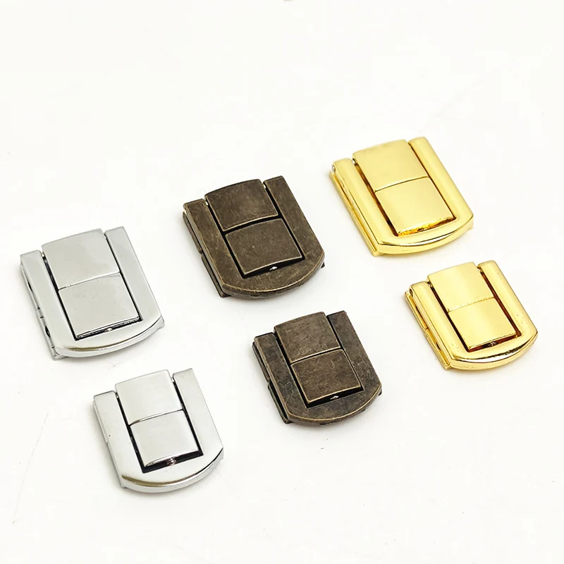 3pcs/4pcs closures Clip decorative latch box Solid hasp toggle buckle lock Catch small wine wooden chest hardware Antique Bronze