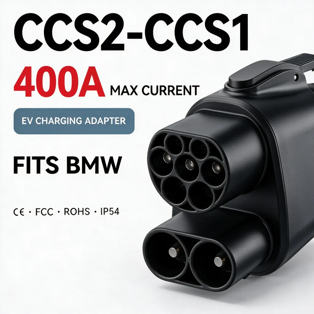 Energy Highway Type2-Type1 & CCS2-CCS1 (2 in 1) EV Fast Charger Adapter Fits BMW Charger connector Combo 2 to Combo 1 Adaptor