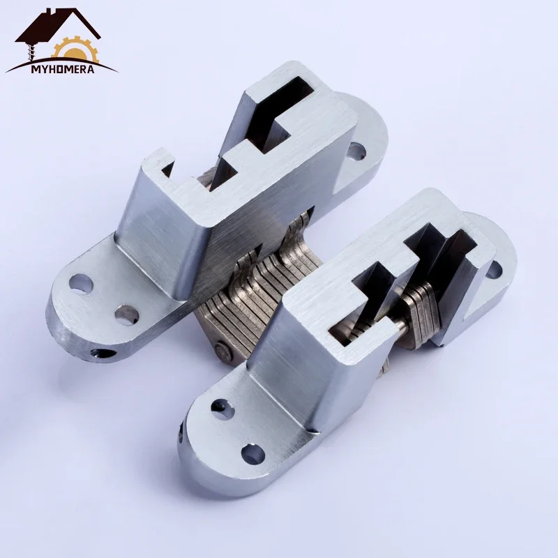 Stainless Steel Hidden Hinges 70-140mm Built-in Concealed Cross Heavy-loading Folding Door Hinge Furniture Hardware 180 Degree image 5
