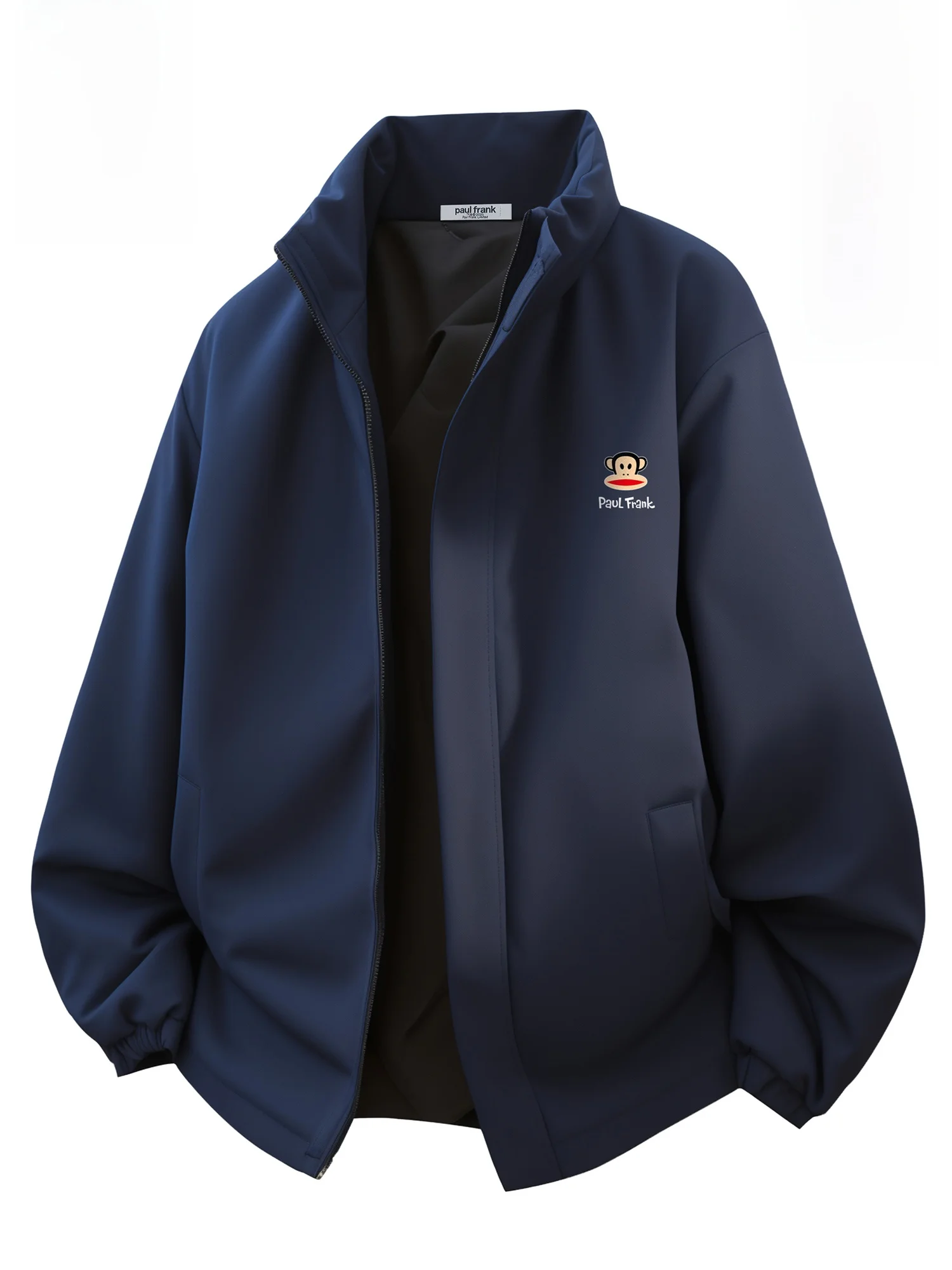 

PaulFrank Monkey Men's Cotton Jaet Stand Collar Warmth Winter Outerwear Loose Fit Pilot Sle Zipper Closure Long Sve Coat