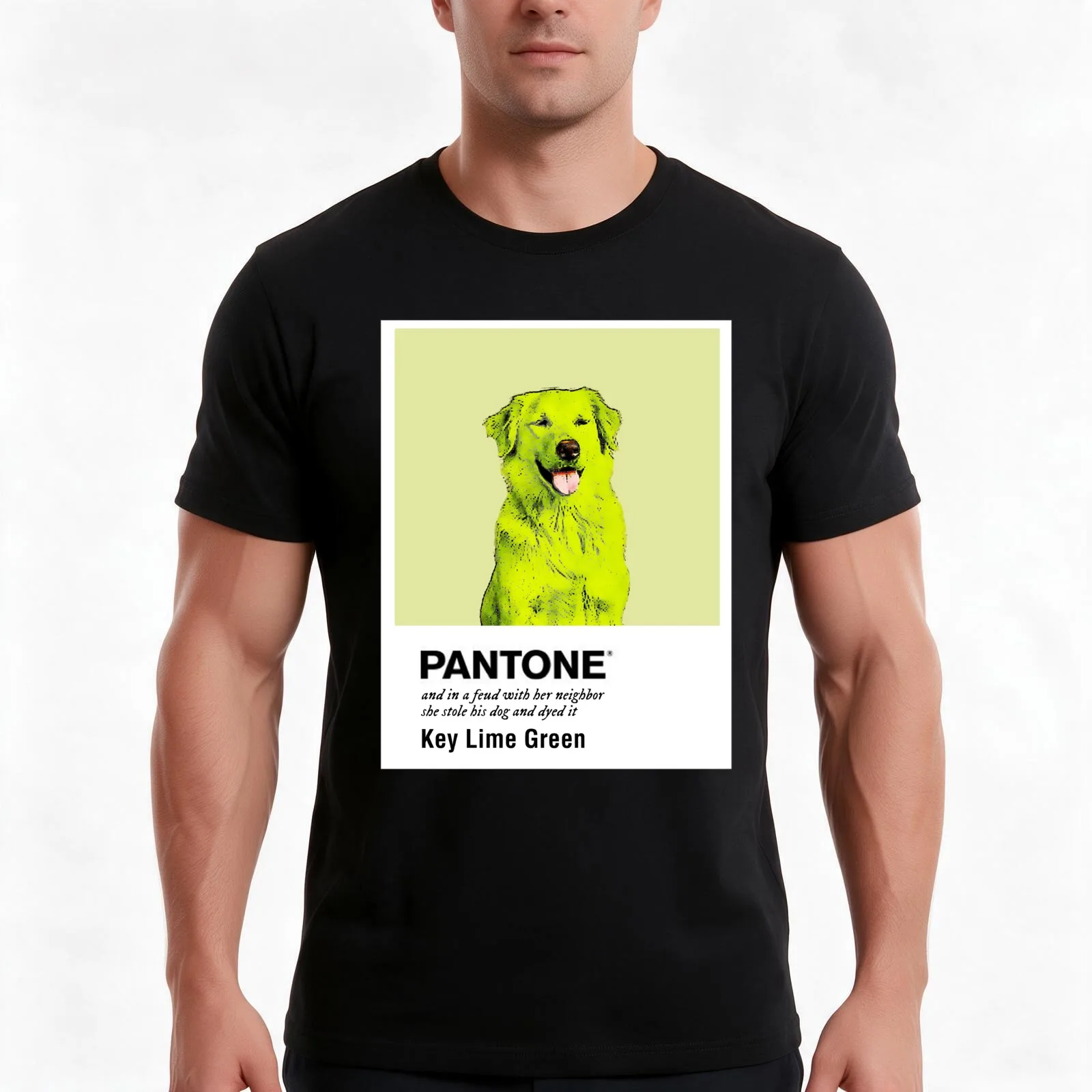 Key Lime Green Dog (softer variant) T-Shirt, Summer Casual Cotton Tee, Oversized Streetwear Tops, Vintage Graphic Print