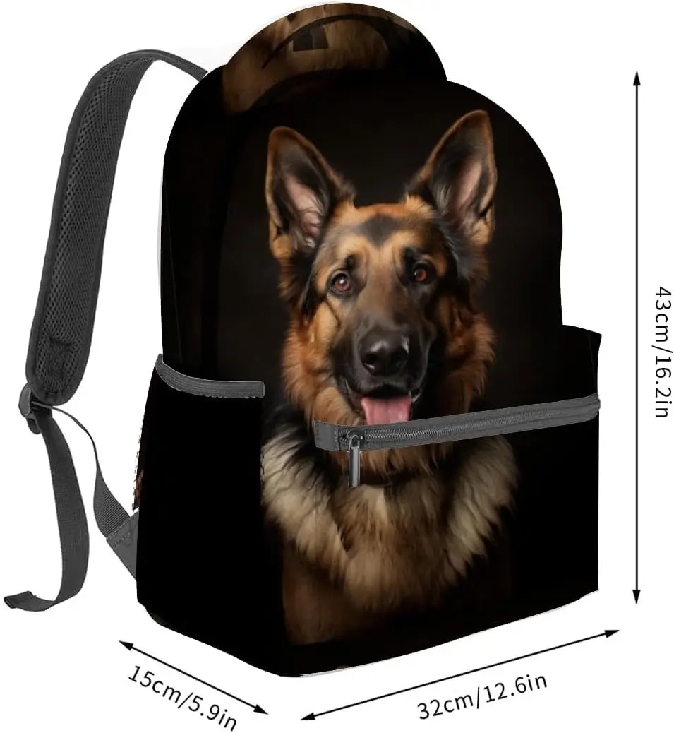 German Shepherd Backpack Travel Backpacks Laptop Rucksack Animal Dog Back Pack Accessories Bags Ideal Gifts for Work