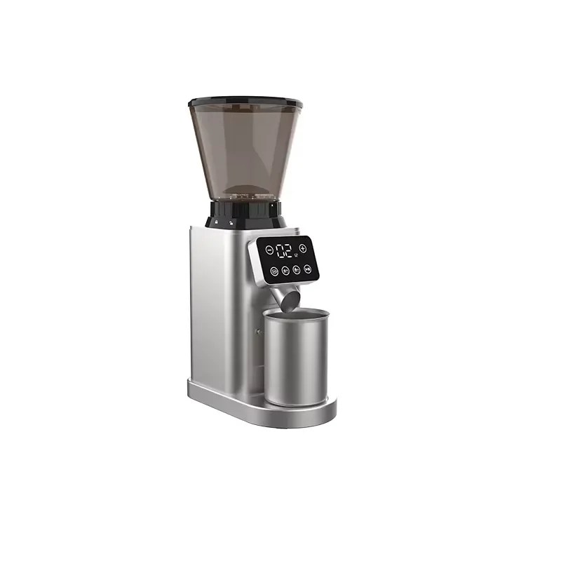 Commercial Electric Coffee Grinder Stainless Steel Bean Mill Touch Screen Control 250g Capacity Professional Household