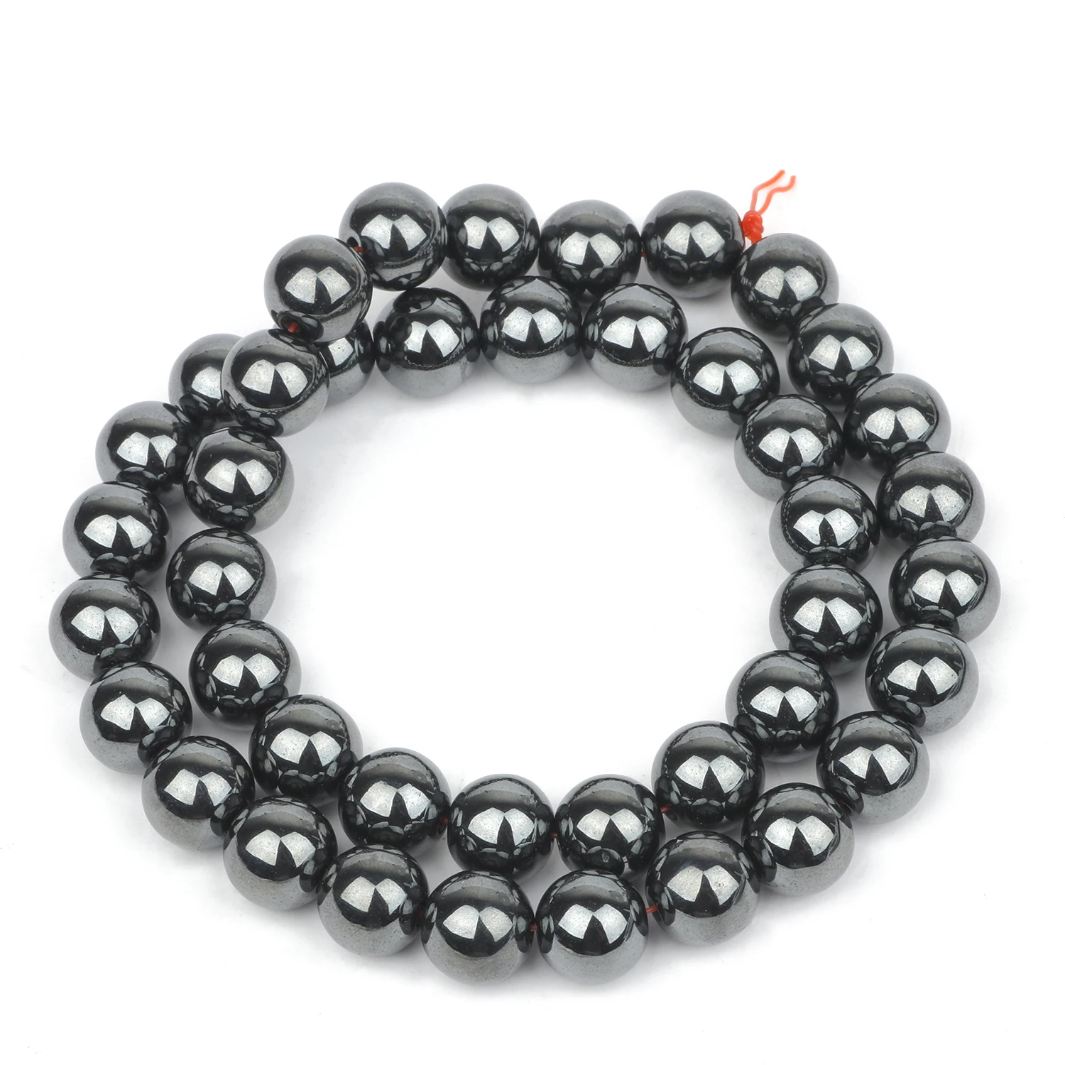 Cuentas espaciadoras sueltas de piedra de hematita negra Natural, 1, 2, 3, 4, 6, 8, 10, 12mm A +, para hacer pulseras y pendientes