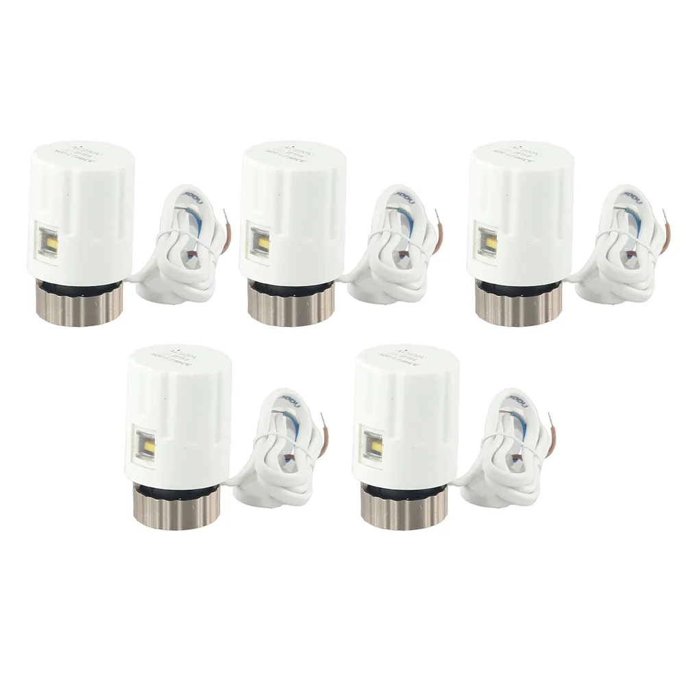 5PCS Electric Thermal Actuator Valve M30x1 5mm for Floor Heating 230V Normally Closed Efficient Water Flow Control