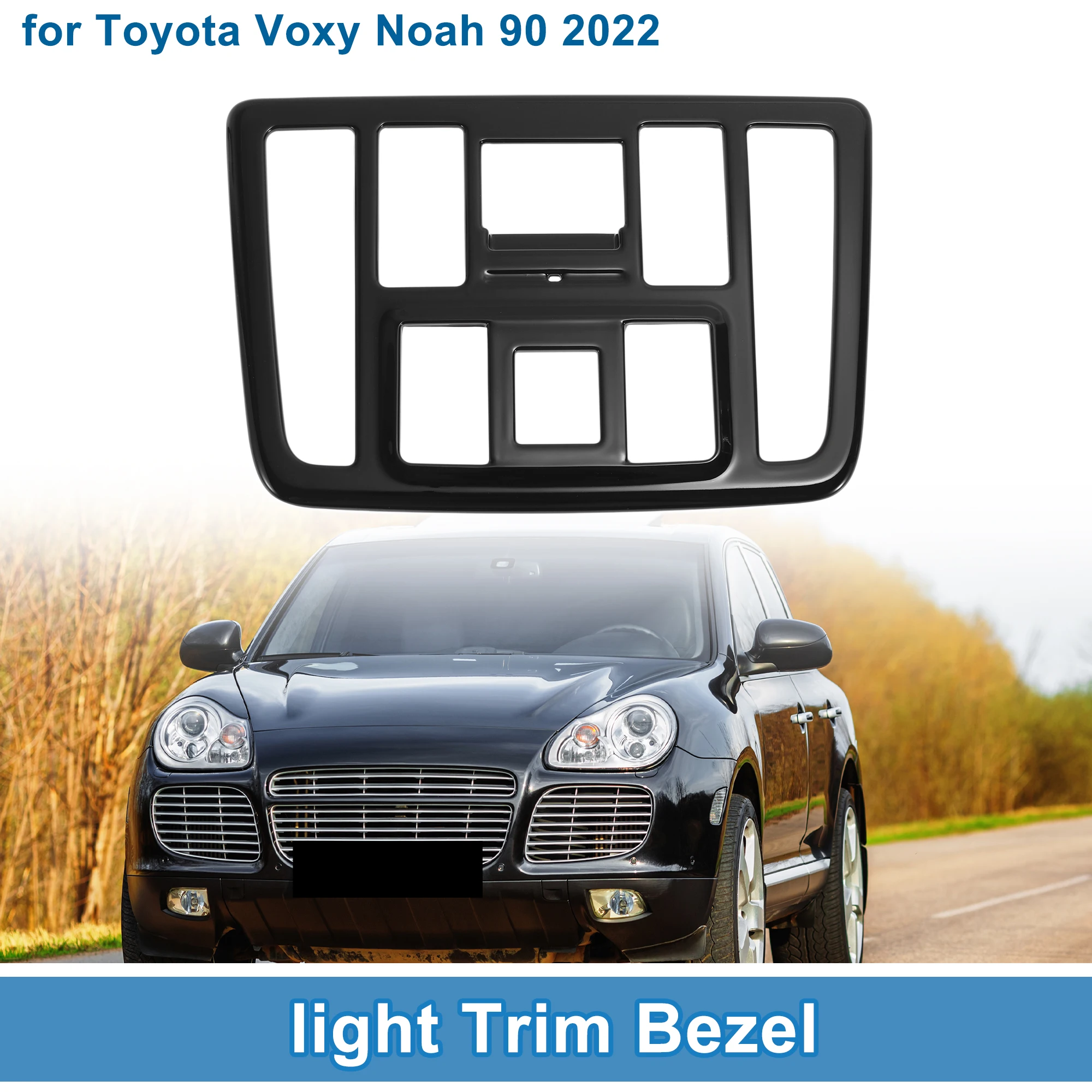 

UXCELL Front Row Light Trim Bezel for Toyota Voxy Noah 90 2022 Black
