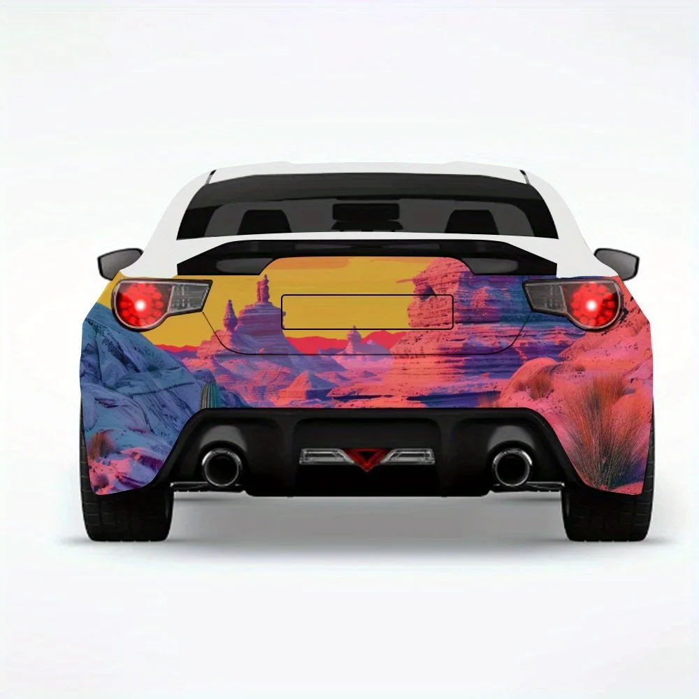 

Pink Desert Mystery Car StickerVinyl Decal for Car Rear, Waterproof Self-Adhesive Vinyl Stickers for Vehicle Tail & Bumper, Deco