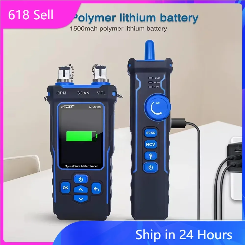 ZHOUCE NF-8508 Cable Tracker with LCD Display Network Tool Wiremap Tester PoE Checker Optical Power Meter for Length Measurement