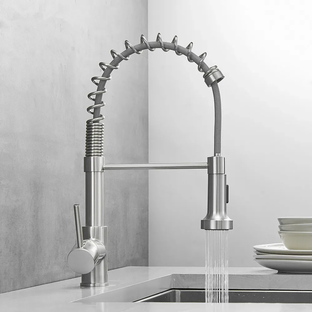 

Pull out Kitchen faucet Nickel kitchen sink Mixer tap Chrome kitchen vanity water tap Rotating sink