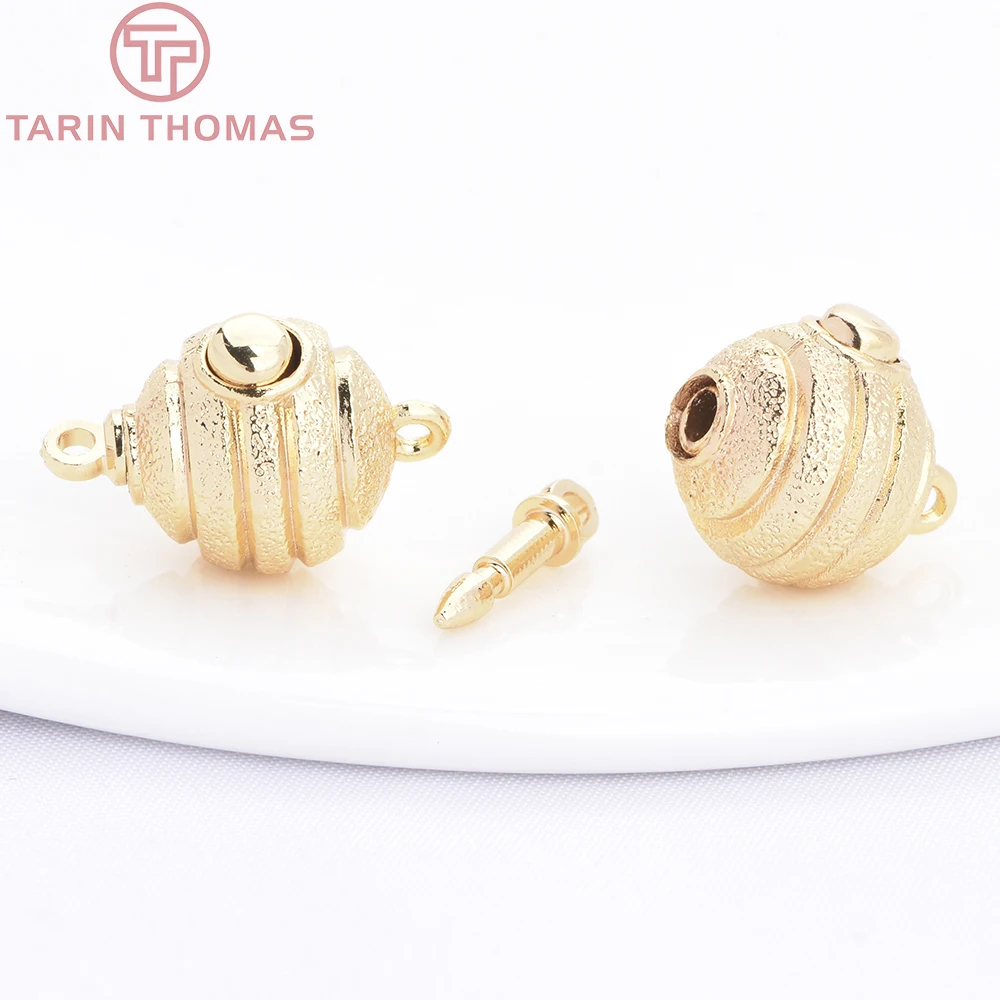 (10290) 2PCS 24K Gold Color Brass Spherical Honeycomb Shape Bracelet Connector Clasp High Quality Diy Jewelry Making Accessories
