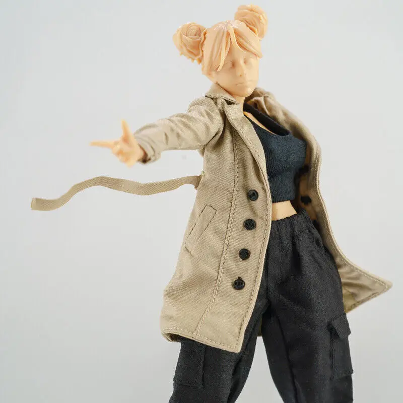 1/12 Scale Female Soldier Coat，overcoat Model for 6''romankey