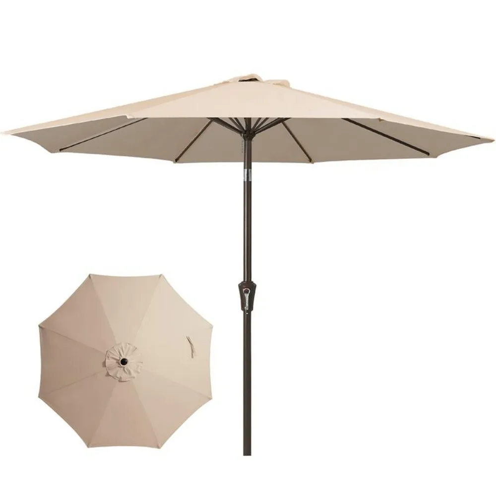 

Outdoor Patio Umbrella Outdoor Table Umbrella with Push Button Tilt and Crank, Umbrella 8 Sturdy Ribs UV Protection Waterproof