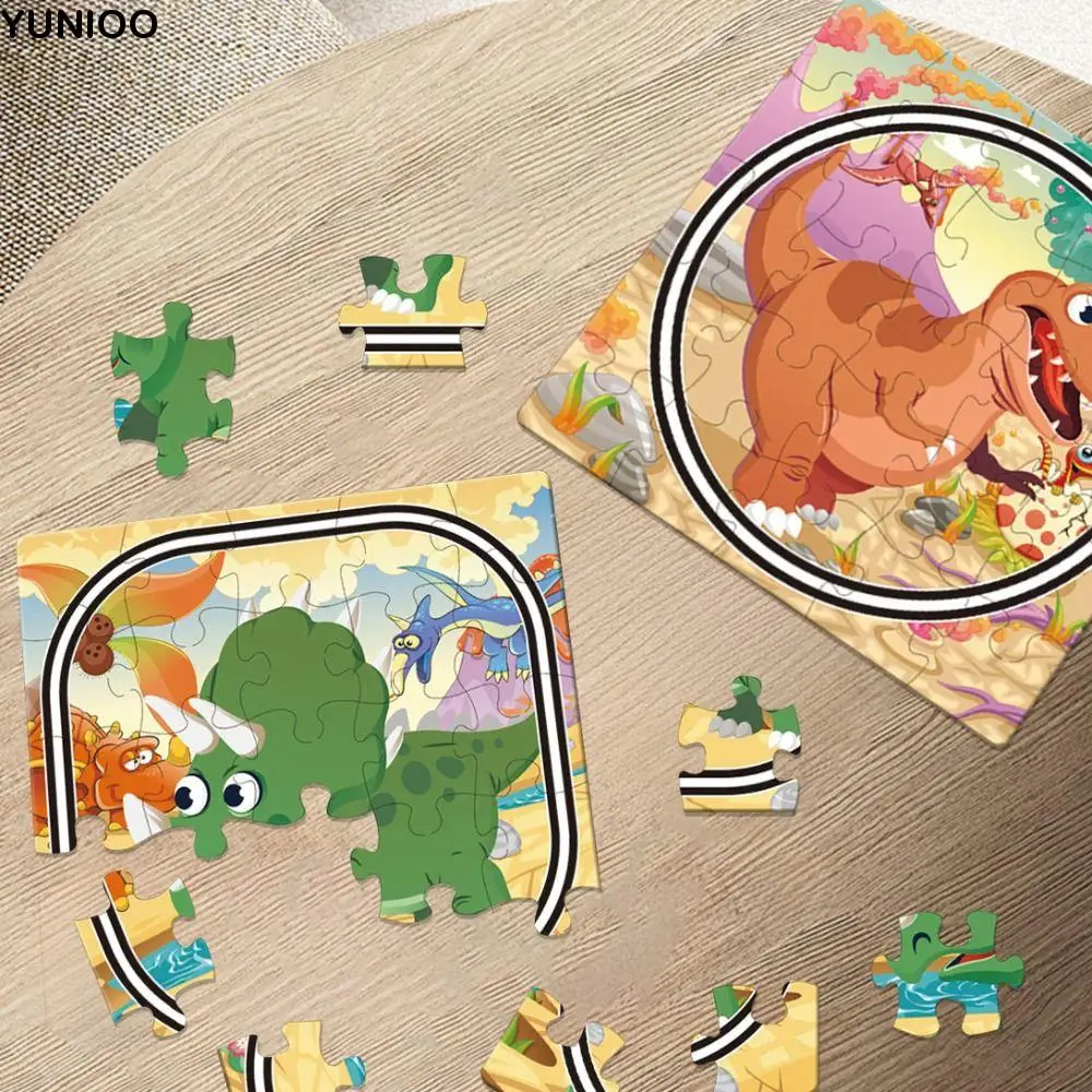 

Plastic Dinosaur Track Car Toys Jigsaw Toys Board Gams Children Inertia Car Portable DIY DIY Rail Assembled Puzzle