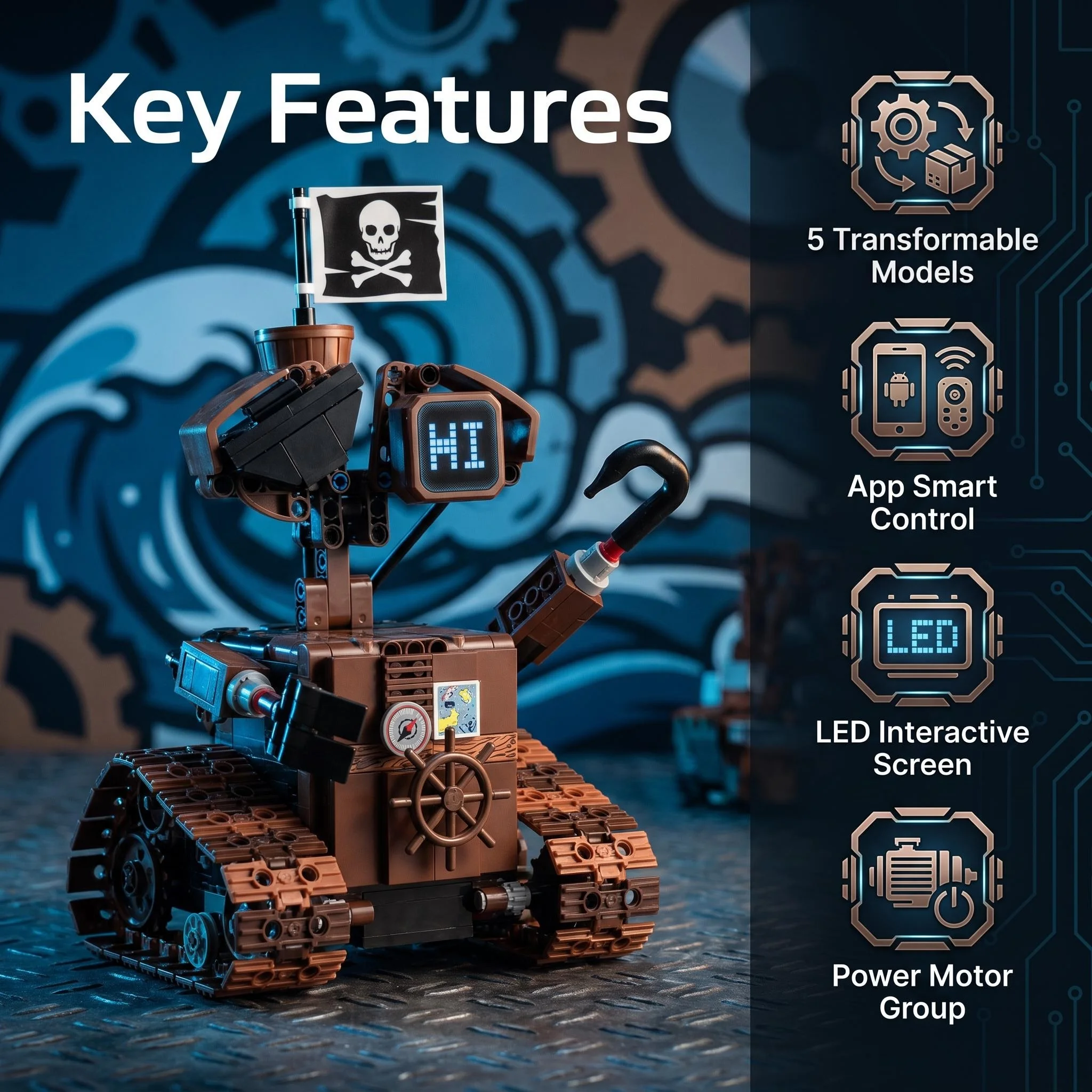 5 in 1 海賊メカ コーディングロボット組み立てキット。 - Stem Robot Building Kit Coding のレビューと価格