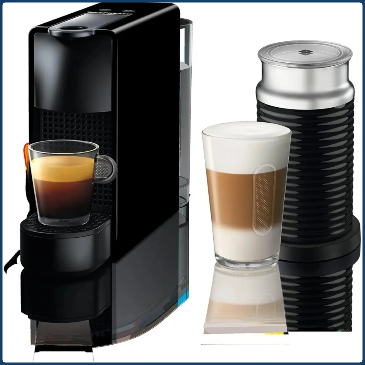 

Mini Espresso Maker, 20.3oz, Built-in Milk Frother, Compact Design, Piano Black