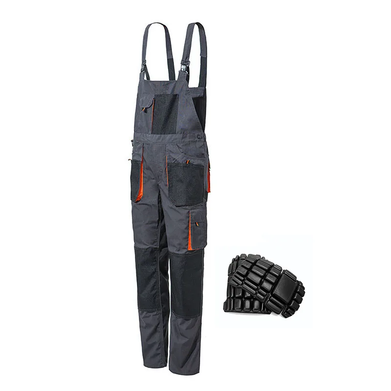 Mens Overalls Work Multi Pockets Overalls with Knee Pads Durable Oxford Welder Clothes for Men Repairman Uniform