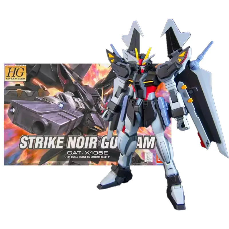 

Bandai Original Genuine Anime GUNDAM Strike Noir HG 1/144 GAT-X105E Assembly Model Toys Action Figure Gift Collectible Ornaments