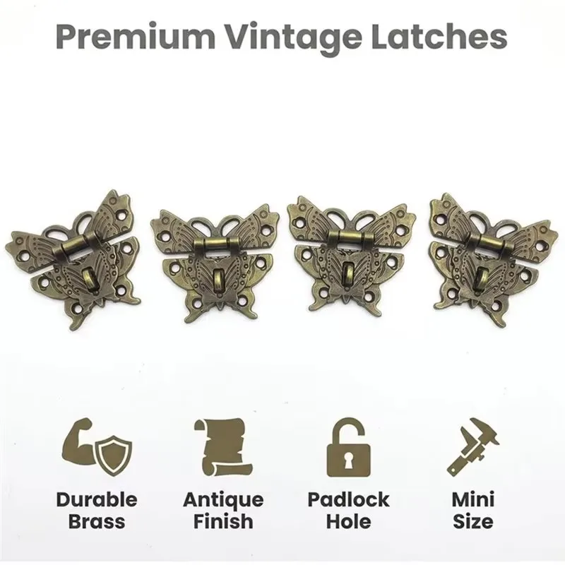4Pcs Brass Butterfly Closet For Jewelry Box 1.9