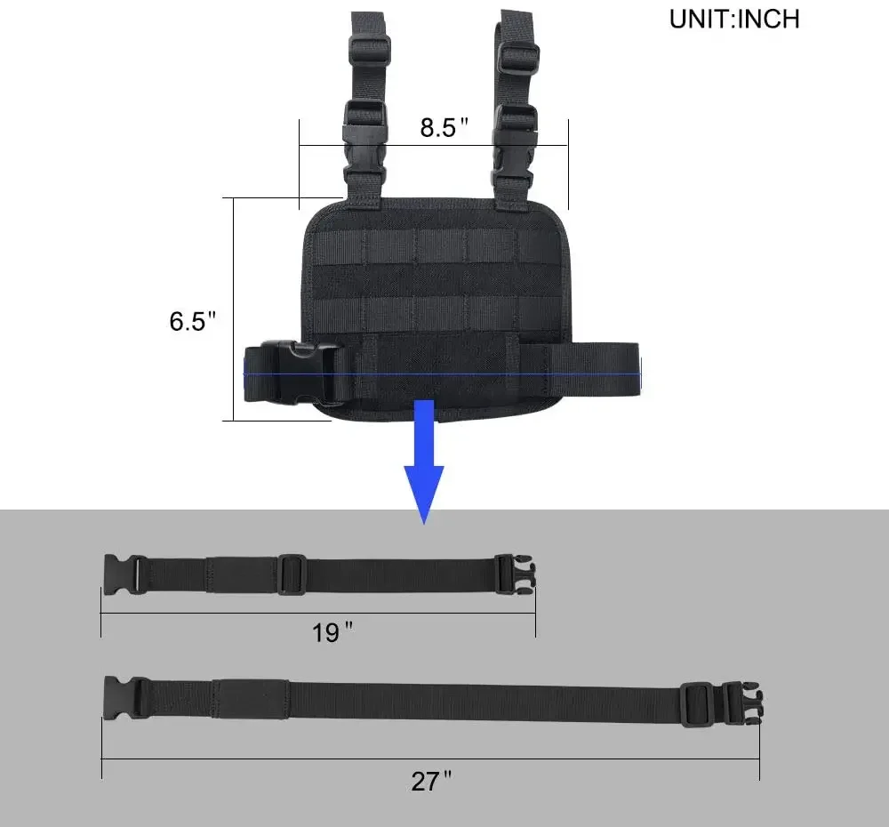 Tactical Drop Leg Thigh Holster Pouch Pack Molle Pistol Magazine Platform Pouch Holster with Adjustable Belt & Thigh Straps