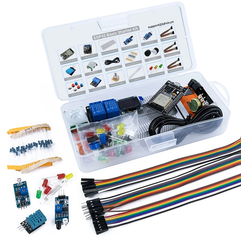 Starter Kit di base per ESP32 ESP-32S scheda di sviluppo WIFI per Arduino Project Learning Kit con tutorial kit ESP32 con scatola