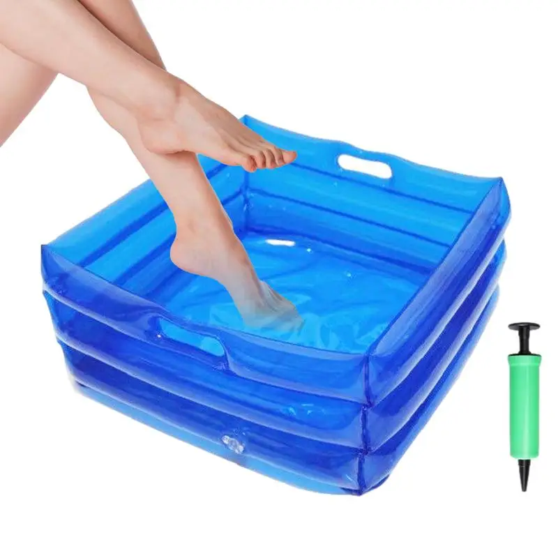 

Inflatable Foot Bath Footbath Multifunctional Inflatable Blue Portable Foot Wash Basin For Home Spa Swimming Pool Yard Beach