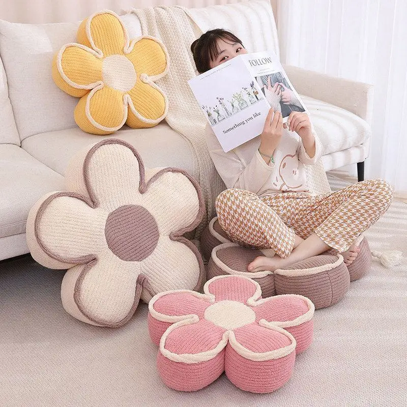 

Thickened Nordic Sunflower Cushion Seat Napping Living Room Throw Pillows Work Office Bedhead Backrest Cute Mat Floor Decorate