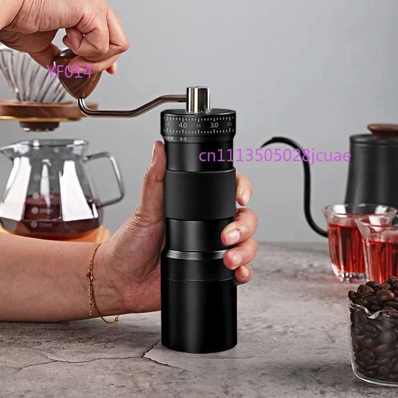 All Metal CNC Manual Coffee Grinder Portable Hand Crank Coffee Bean Mill for Home & Travel