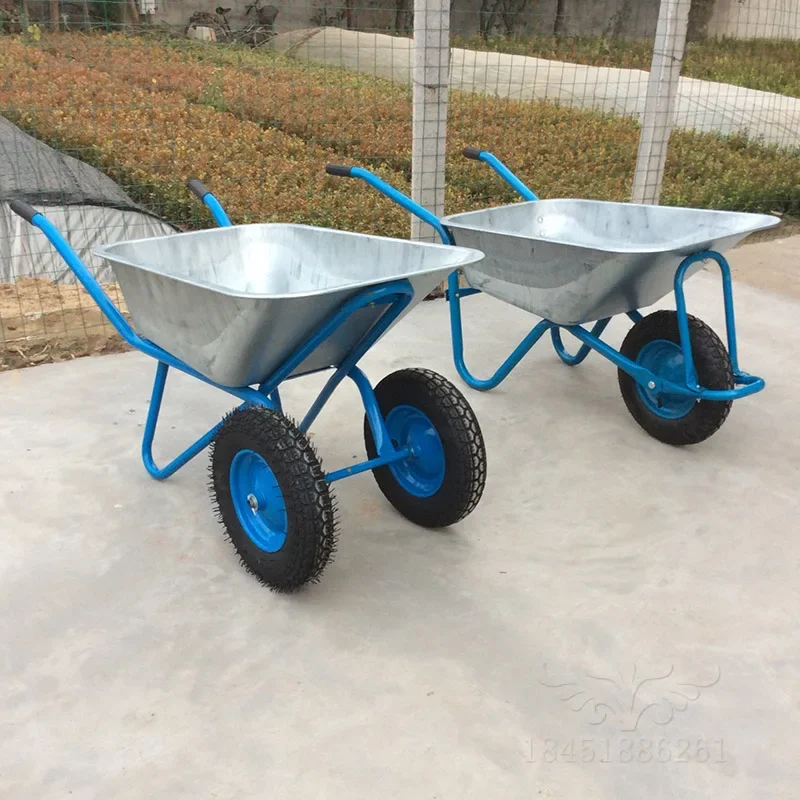 Wheel trolley construction site Agricultural sand construction Tipping bucket Garbage handling Garden Human double wheel