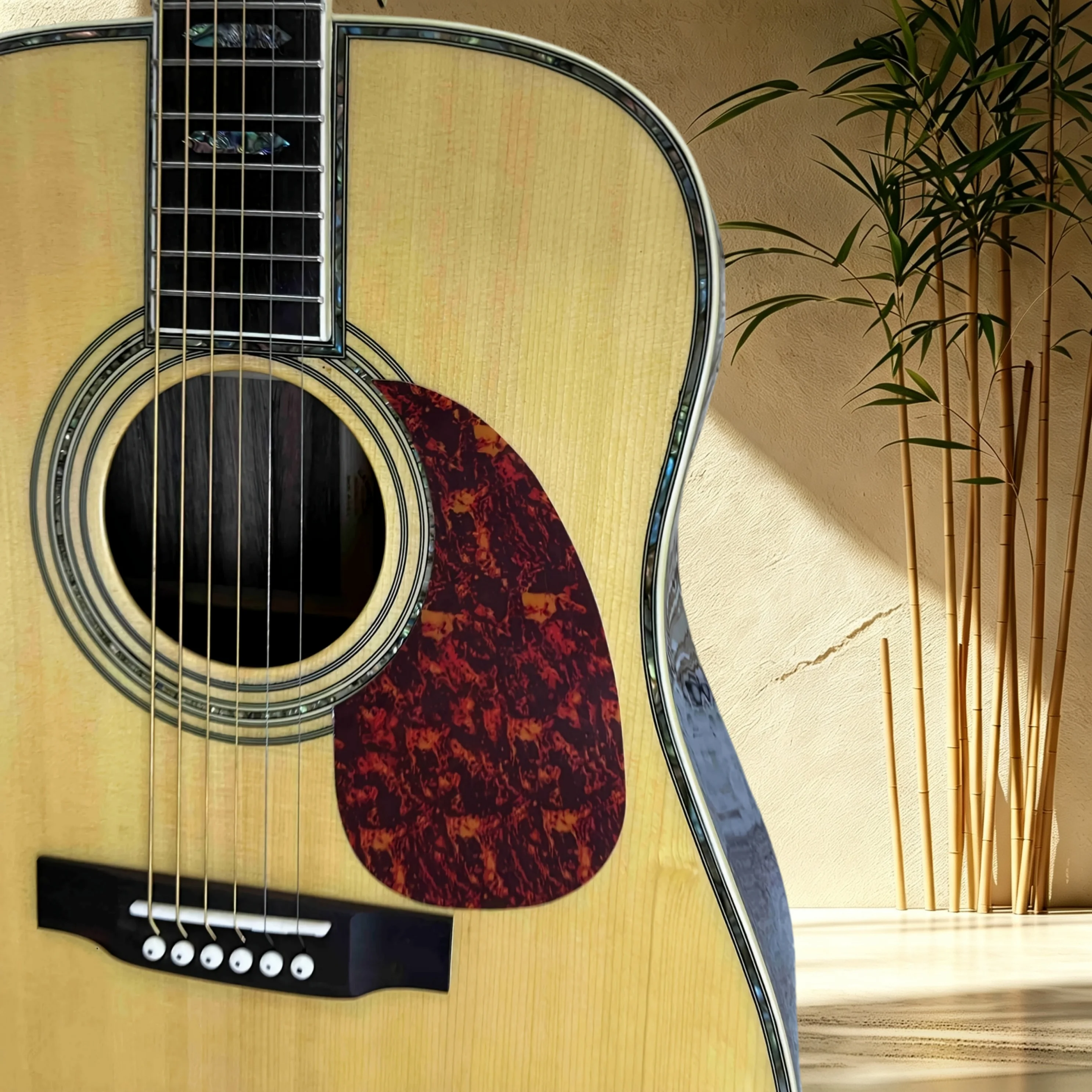 D45 Solid Acoustic Guitar Rosewood Fretboard Tortoise Pickguard Shell Inlay Intermediate Player Folk Blues Singing Fingerstyle