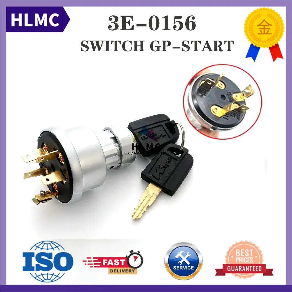 

Excavator Parts 3E0156 Ignition switch E200B E320Tractor D7R II Wheel Loader 950B 950E 966D 966E 5 Lines Start Switch 3E-0156